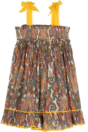 ZIMMERMANN Robe froncée Ottie à motif cachemire