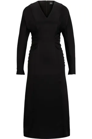 HUGO BOSS Robe courte satiné à col v