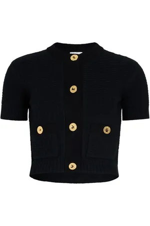 Patou Cardigan crop en maille gaufrée
