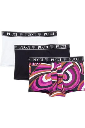 Puccini Lot de trois boxers à imprimé Marmo