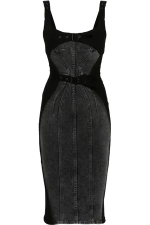 MUGLER Robe mi-longue en jean
