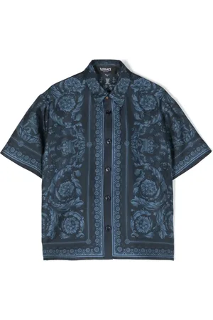 VERSACE Chemise en soie à imprimé Barocco