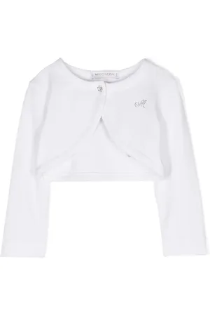 MONNALISA Cardigan crop à logo strassé