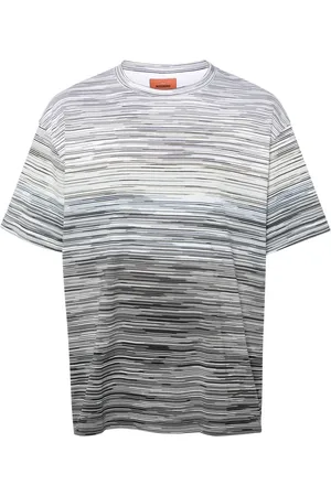 Missoni T-shirt rayé à logo en caoutchouc