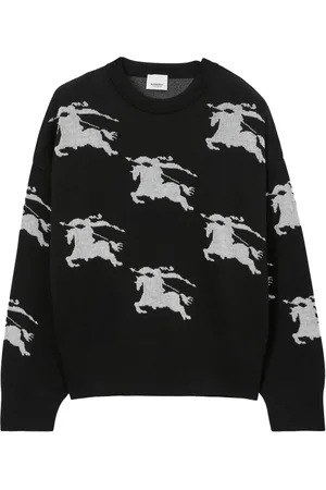 Burberry Pull nervuré à logo en jacquard