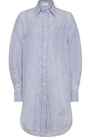 Brunello Cucinelli Chemise longue à ornements métalliques