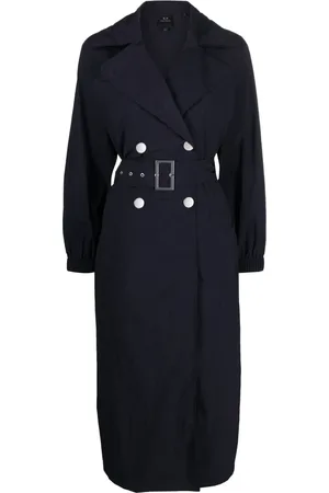 Armani Exchange Manteau ceinturé à boutonnière croisée