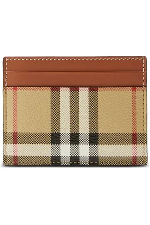 Burberry Porte-cartes en cuir à carreaux