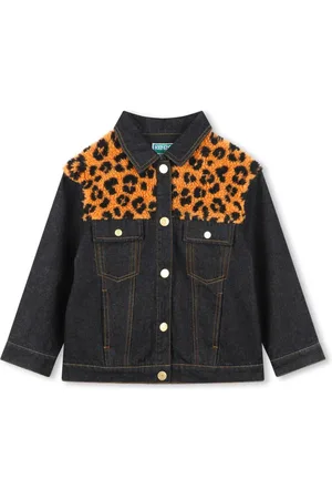 Kenzo Veste en jean à imprimé léopard