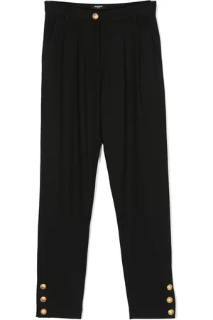 Balmain Pantalon taille haute à manches boutonnées