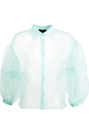 Cynthia Rowley Chemise en organza à effet de transparence
