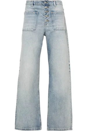 Courrèges Jean droit à logo brodé