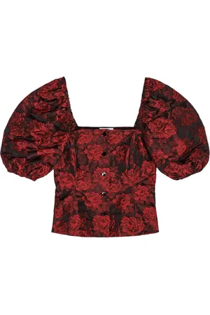 Ganni Haut crop à fleurs