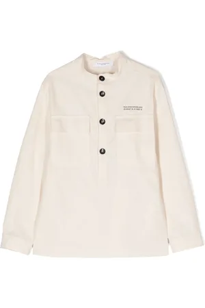 Paolo Pecora Chemise en coton mélangé à logo imprimé