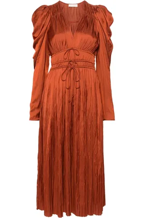 ULLA JOHNSON Robe mi-longue Lelou à design plissé