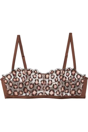 FLEUR DU MAL Brassière à motif léopard brodé