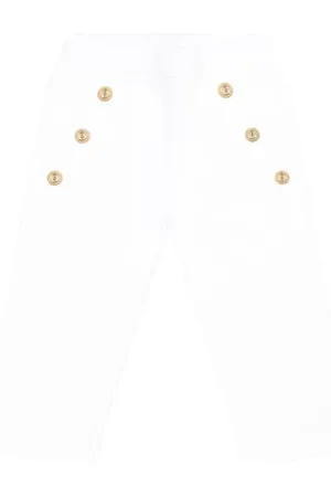 Balmain Pantalon à boutons gravés