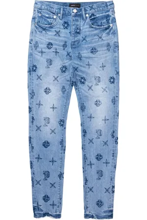 Purple Brand Jean droit à motif monogrammé