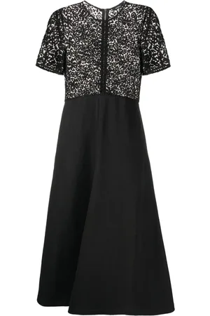 GOEN.J Robe mi-longue à empiècements en macramé