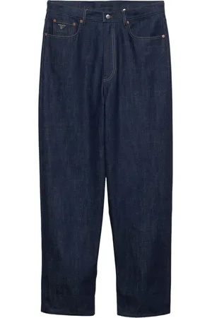 Prada Jean ample à plaque logo