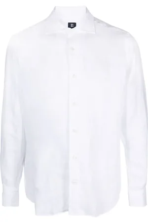 Boggi Milano Chemise en lin à col italien