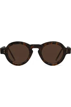 Thom Browne Lunettes de soleil rondes à effet écailles de tortue