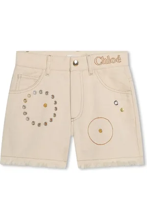 Chloé Short en jean à détails d’œillets