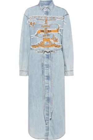 Y / PROJECT Robe-chemise à logo brodé