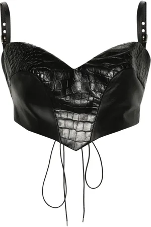 MITILIANE COUTURE Haut en cuir à effet peau de crocodile