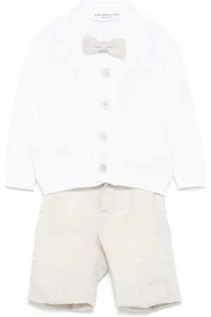 COLORICHIARI Ensemble chemise-short-cardigan à rayures