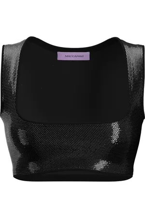 MACCAPANI Haut crop à ornements strassés