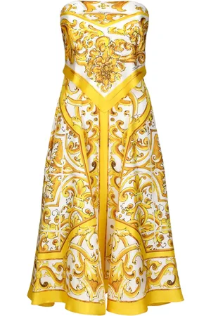 Dolce & Gabbana Robe en soie à imprimé Majolica