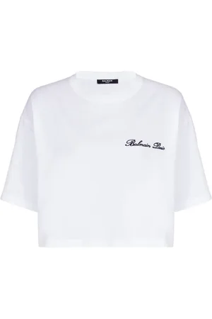 Balmain T-shirt en coton à logo brodé