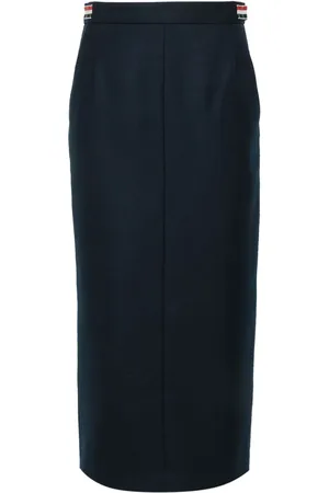 Thom Browne Jupe mi-longue en laine à taille haute