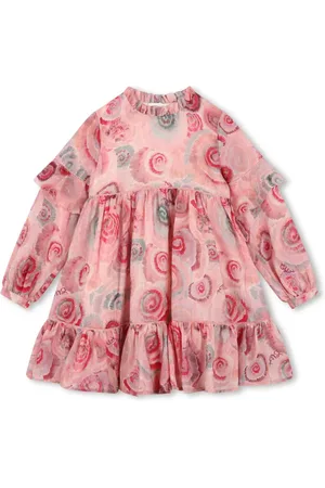 Chloé Robe en laine à imprimé spirale