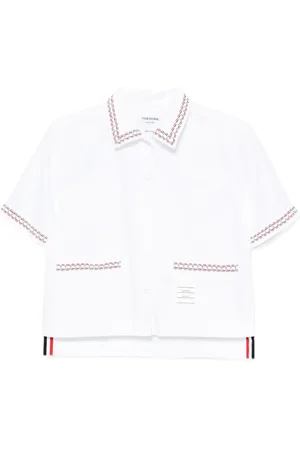 Thom Browne Chemise crop à ourlet plus long au dos