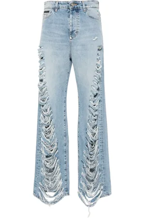 Philipp Plein Pantalon à effet usé