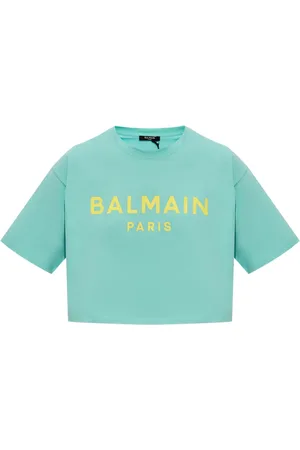 Balmain T-shirt crop à logo imprimé