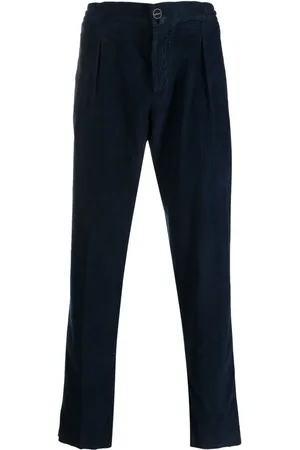 Kiton Pantalon côtelé droit à plis