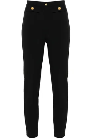 Elisabetta Franchi Pantalon droit à rivets logo