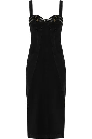 VERSACE Robe mi-longue à ceintures à boucle