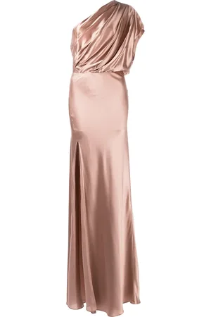 Michelle Mason Robe longue asymétrique à dos ouvert