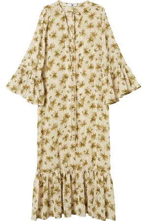 Twin-Set Robe en georgette à imprimé palmier
