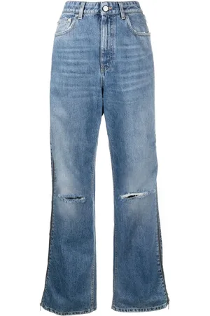 Stella McCartney Jean droit à détails de zips