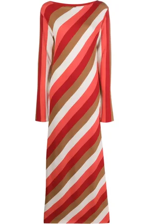 La DoubleJ Robe longue en maille Swing à rayures