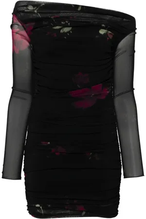BLUMARINE Robe courte en tulle à fleurs