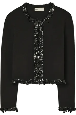 Tory Burch Cardigan crop à ornements en cristal