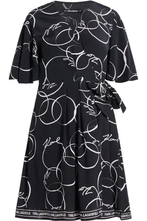 Karl Lagerfeld Robe portefeuille à imprimé Circle