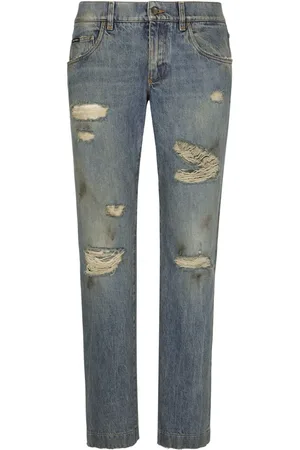 Dolce & Gabbana Jean slim à effet déchiré