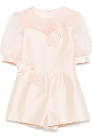 Elisabetta Franchi Combishort à appliques fleurs